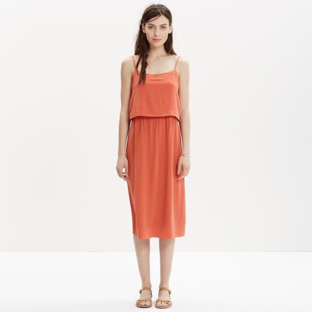 Madewell Burnt Orange Midi Dress - US2